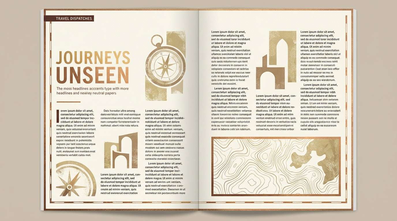 travel magazine warm layout