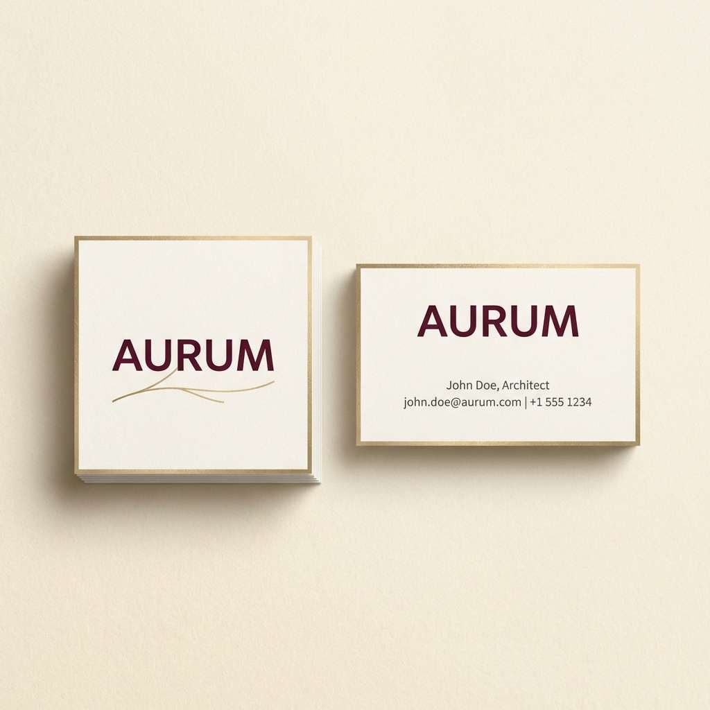 minimal business card in burgundy