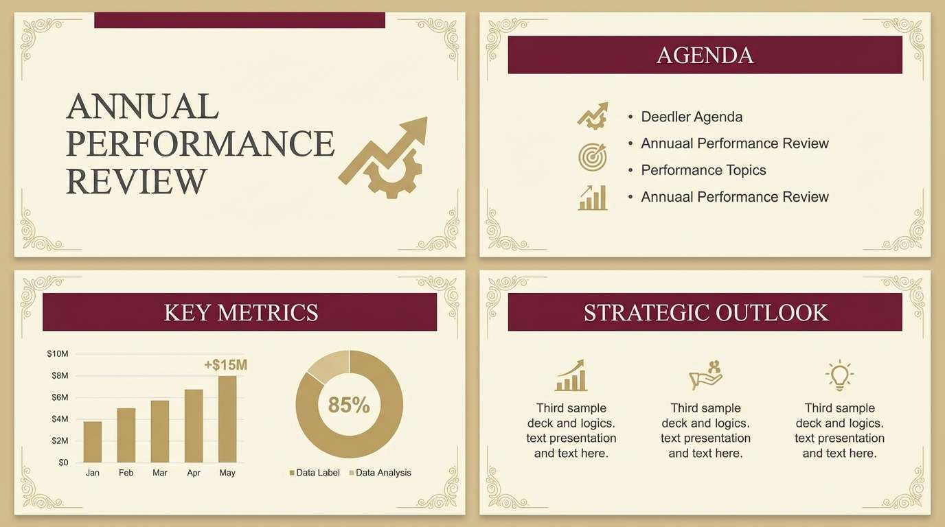 slide design in burgundy and gold