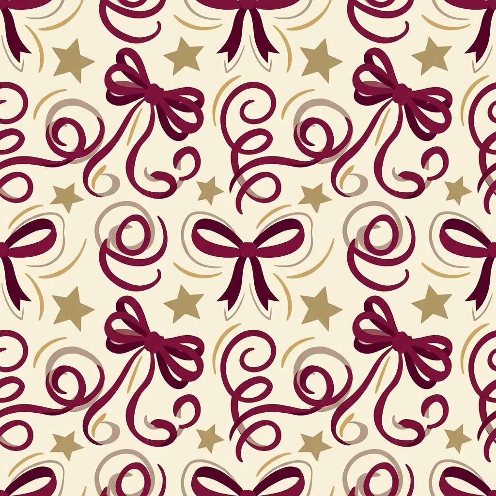 gift wrap pattern with ribbons