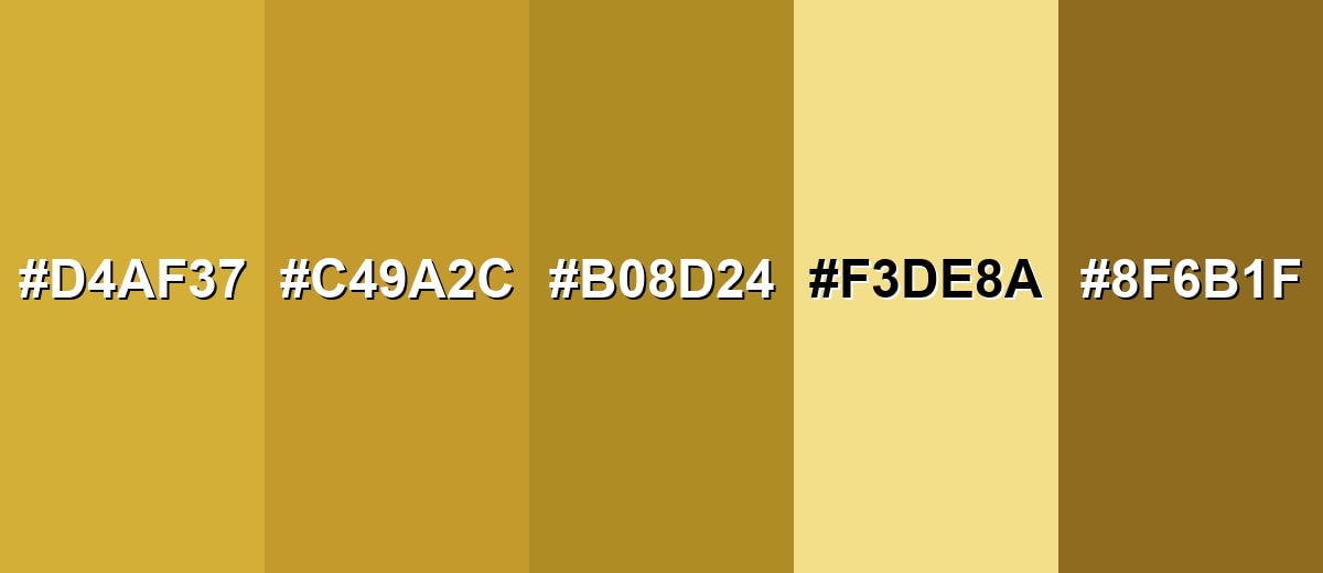 shades and variations of gold-color