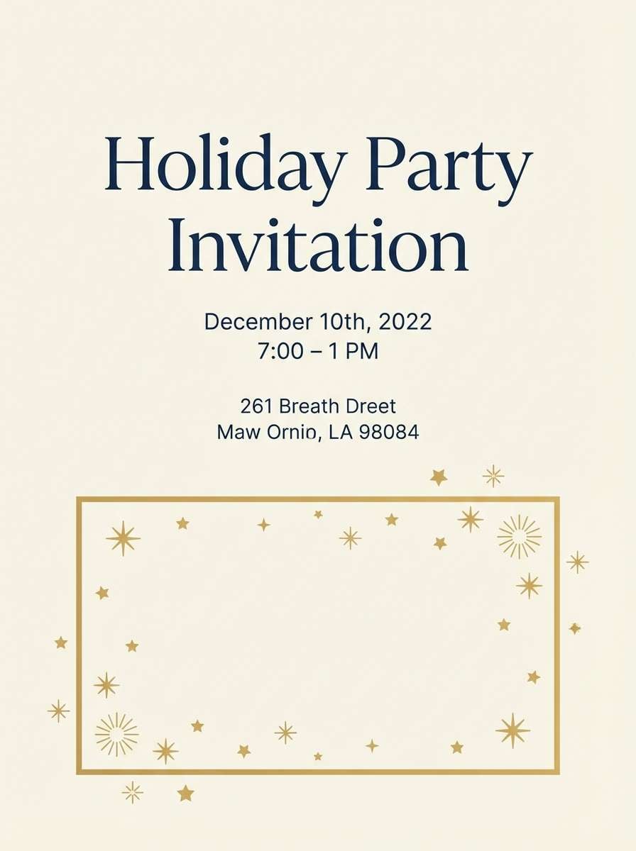 holiday invite navy gold