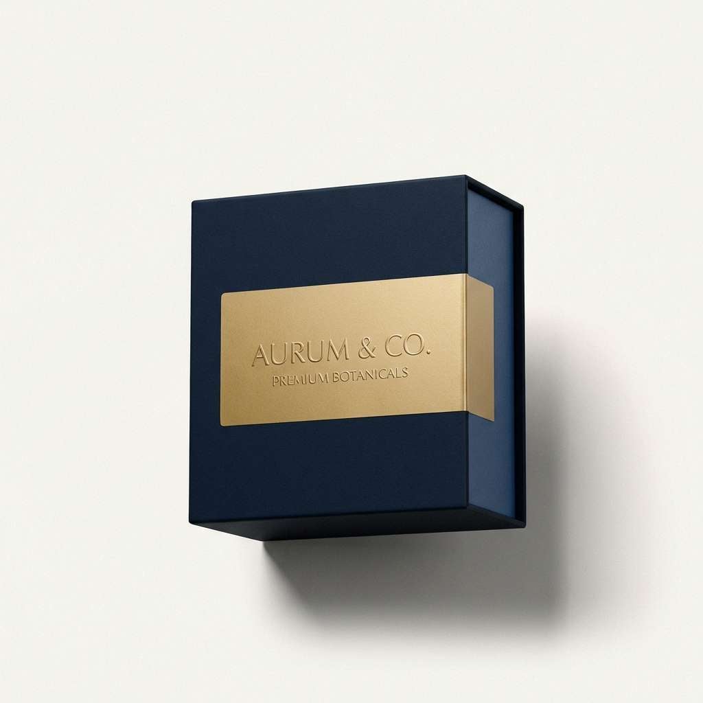 navy gold packaging shot