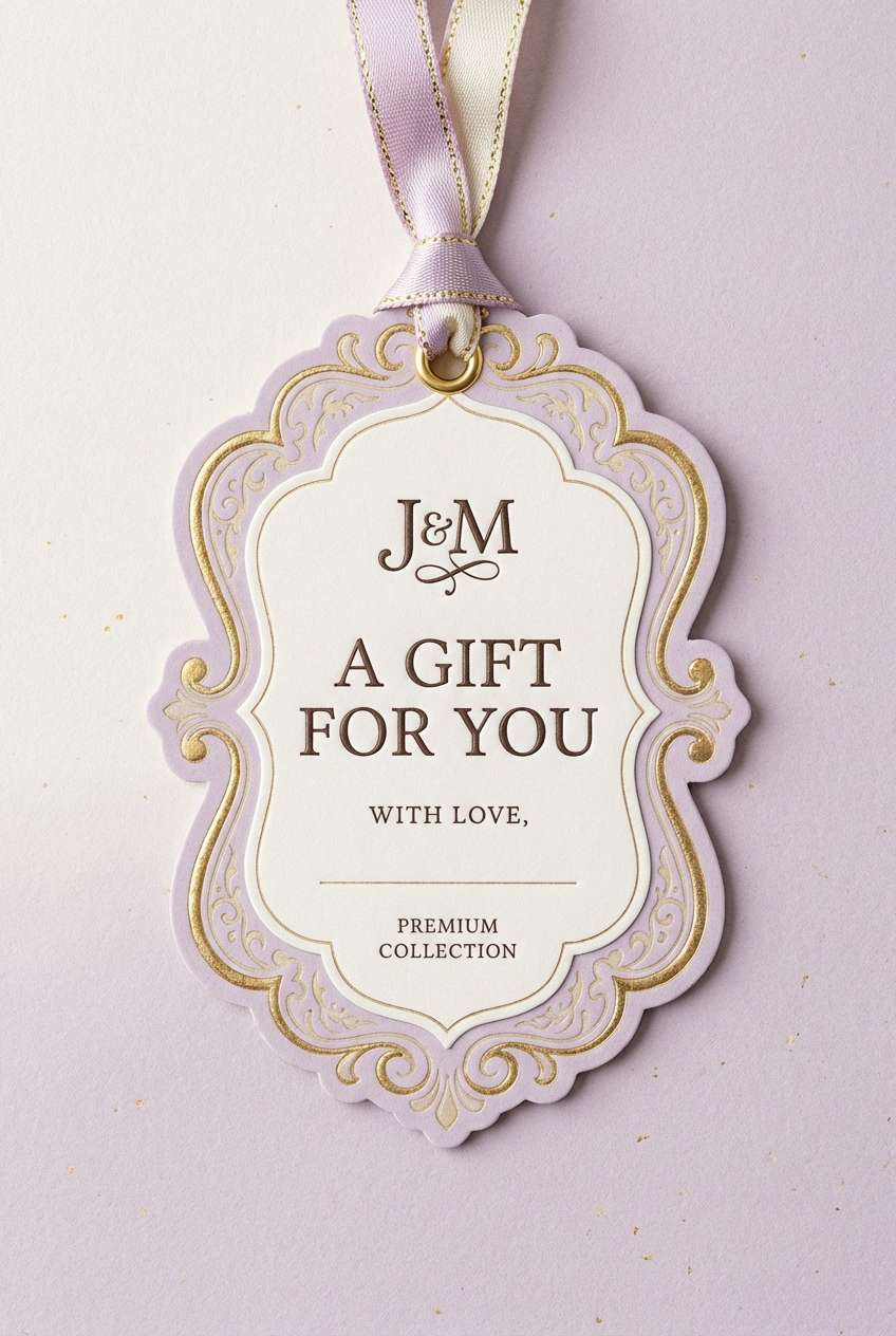 gold gift tag design