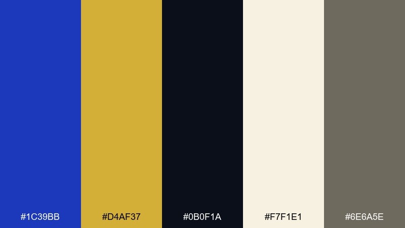 gold leaf regency persian blue color palette with hex codes