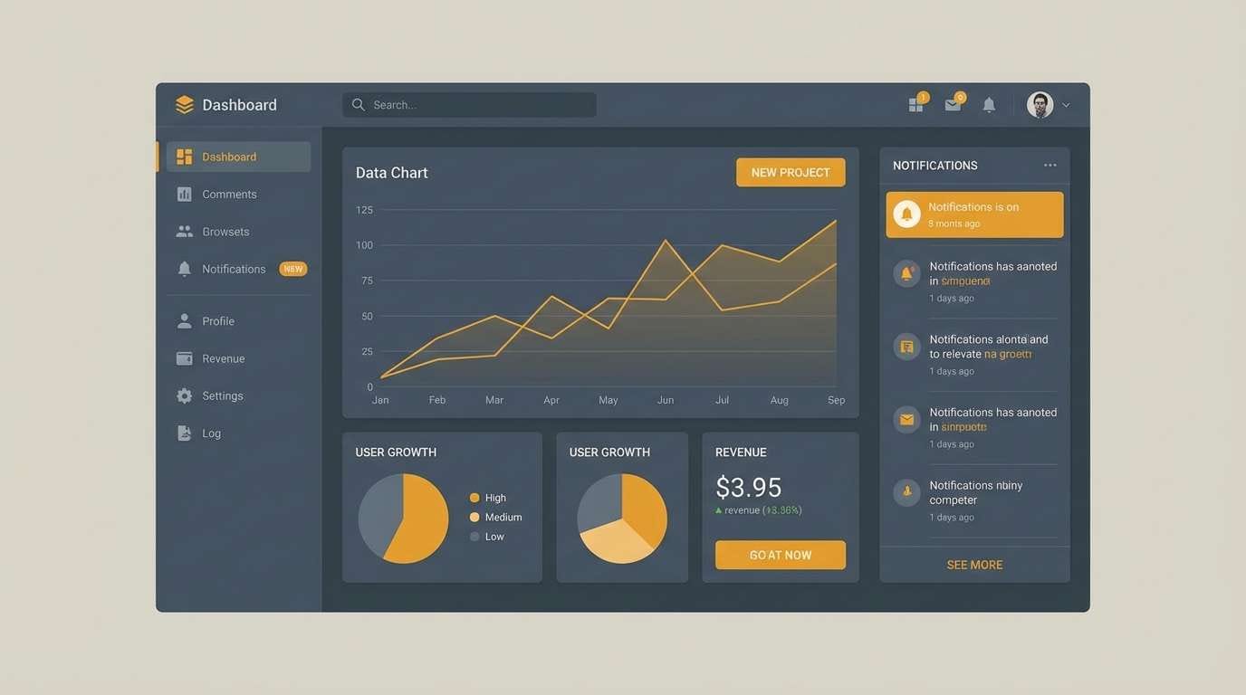 amber dashboard ui mockup