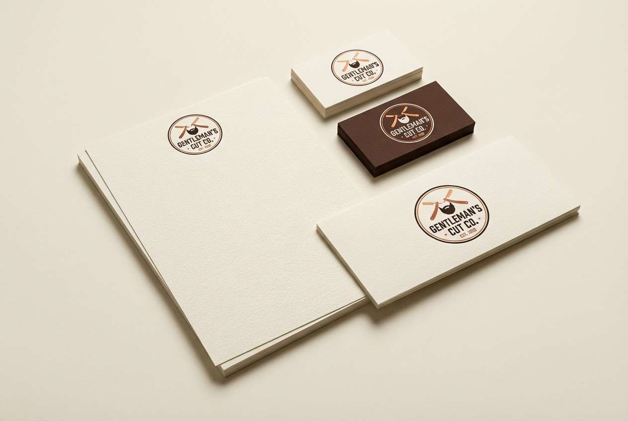 barbershop stationery set