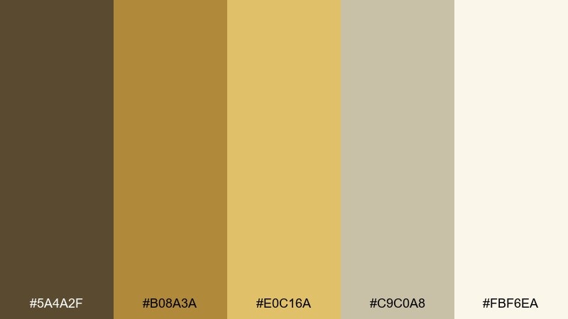 golden dune nature color palette with hex codes