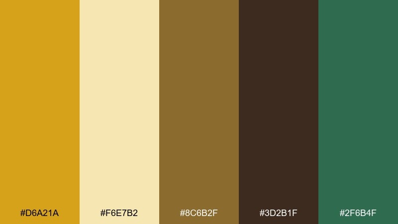 golden harvest color palette with hex codes