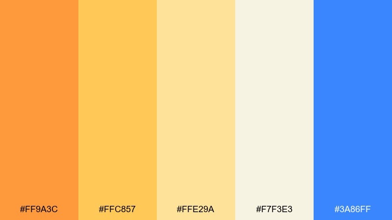 golden horizon color palette with hex codes