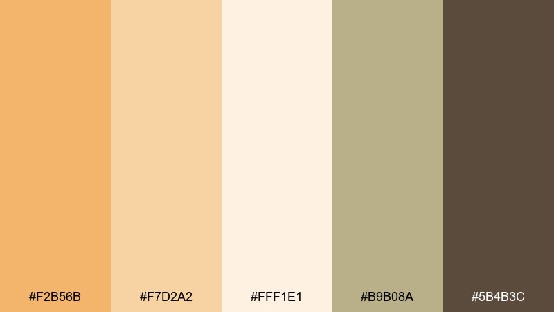 golden hour calm meditation color palette with hex codes