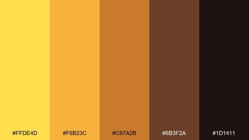 golden hour film daffodil color palette with hex codes