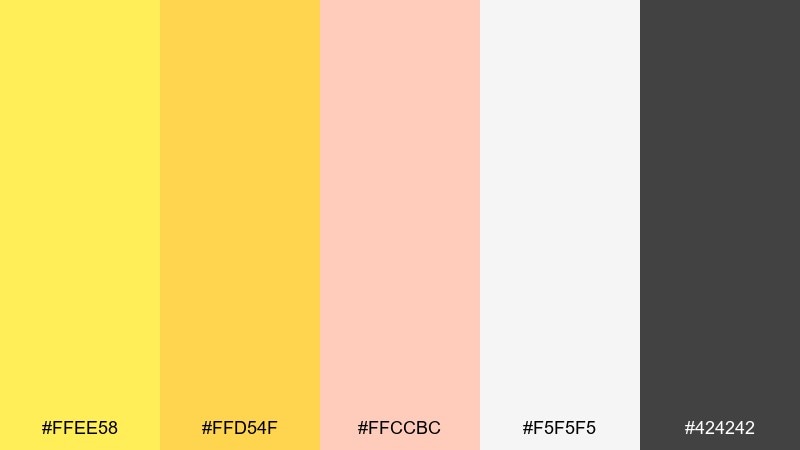 golden hour lemon color palette with hex codes