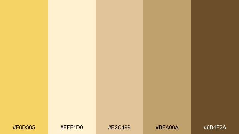 golden hour linen corn color palette with hex codes