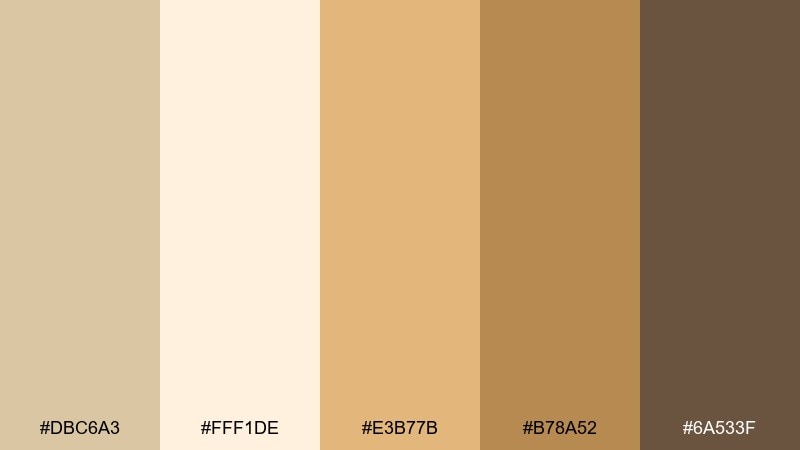 golden hour neutral beige sand color palette with hex codes