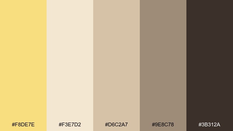 golden hour neutrals jasmine color palette with hex codes