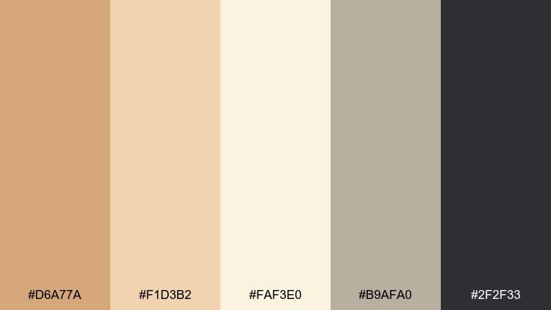 golden hour neutrals color palette with hex codes