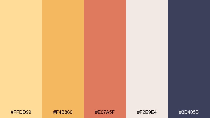 golden hour sand color palette with hex codes