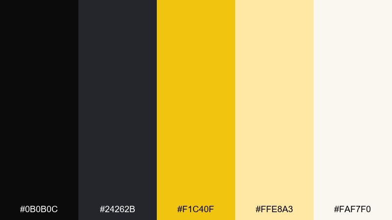 golden ink color palette with hex codes