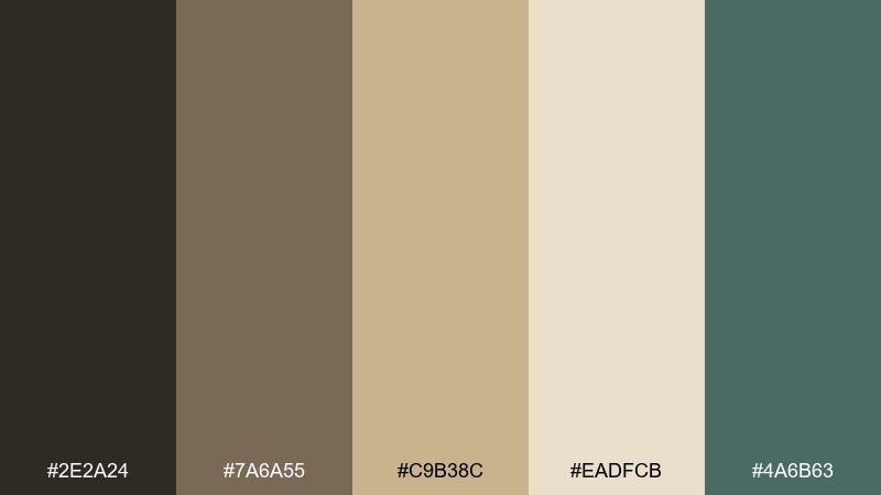 golden parchment art nouveau color palette with hex codes