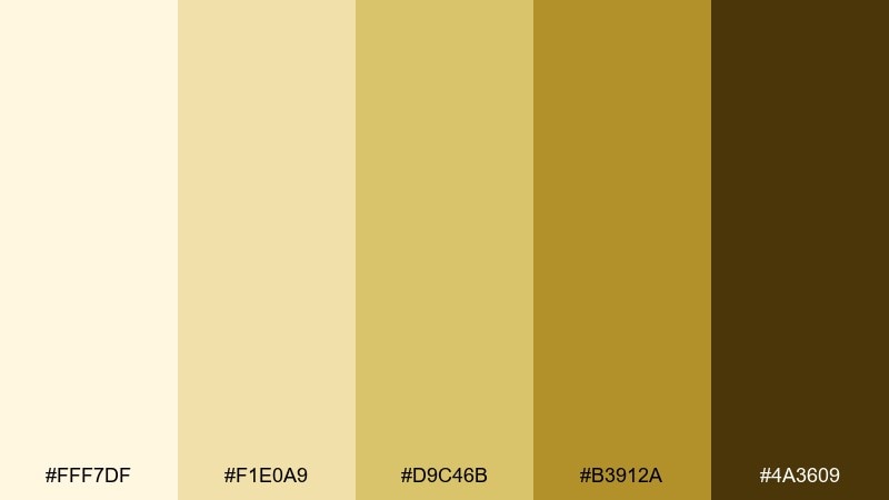 golden parchment monochrome color palette with hex codes