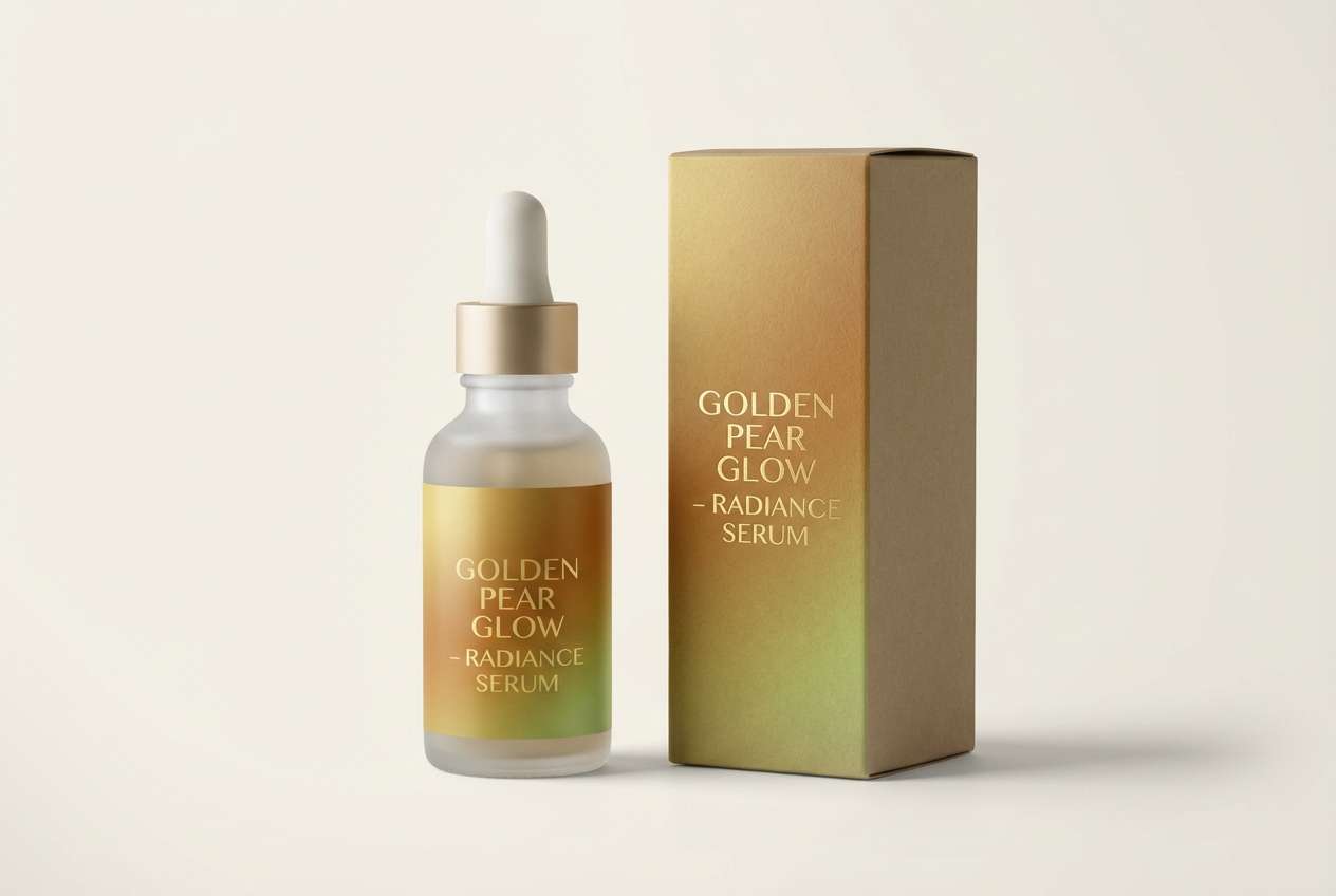 golden pear skincare packaging