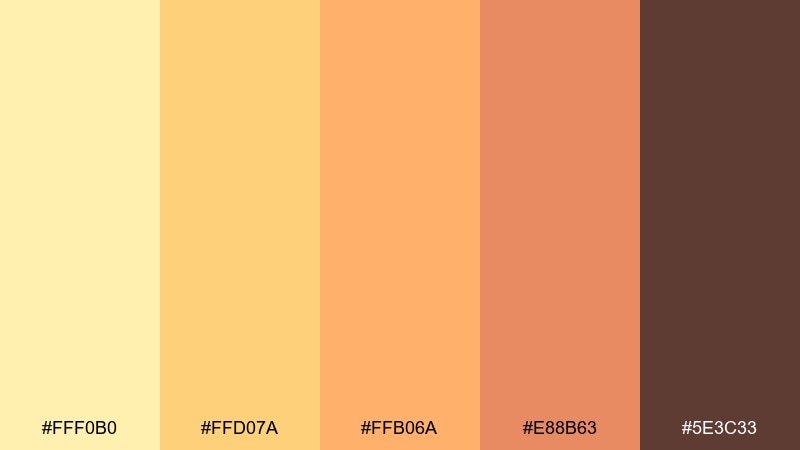 golden petal color palette with hex codes