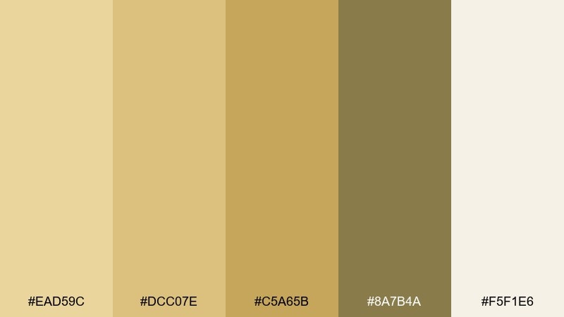 golden thatch straw color palette with hex codes
