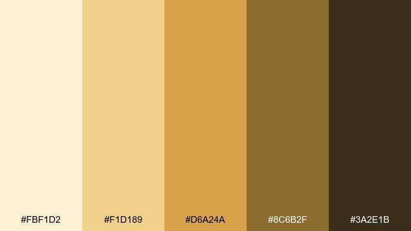 golden wheat autumn color palette with hex codes