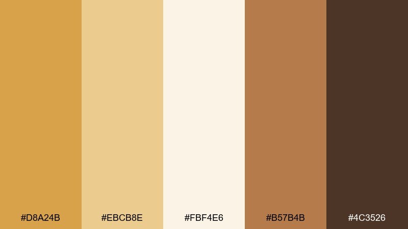 golden wheat boho wedding color palette with hex codes