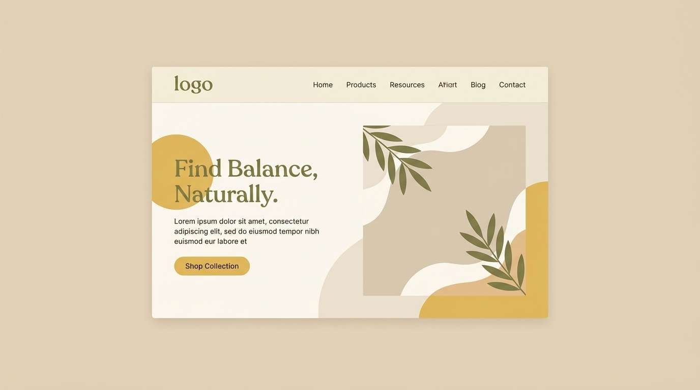 wellness website hero ui