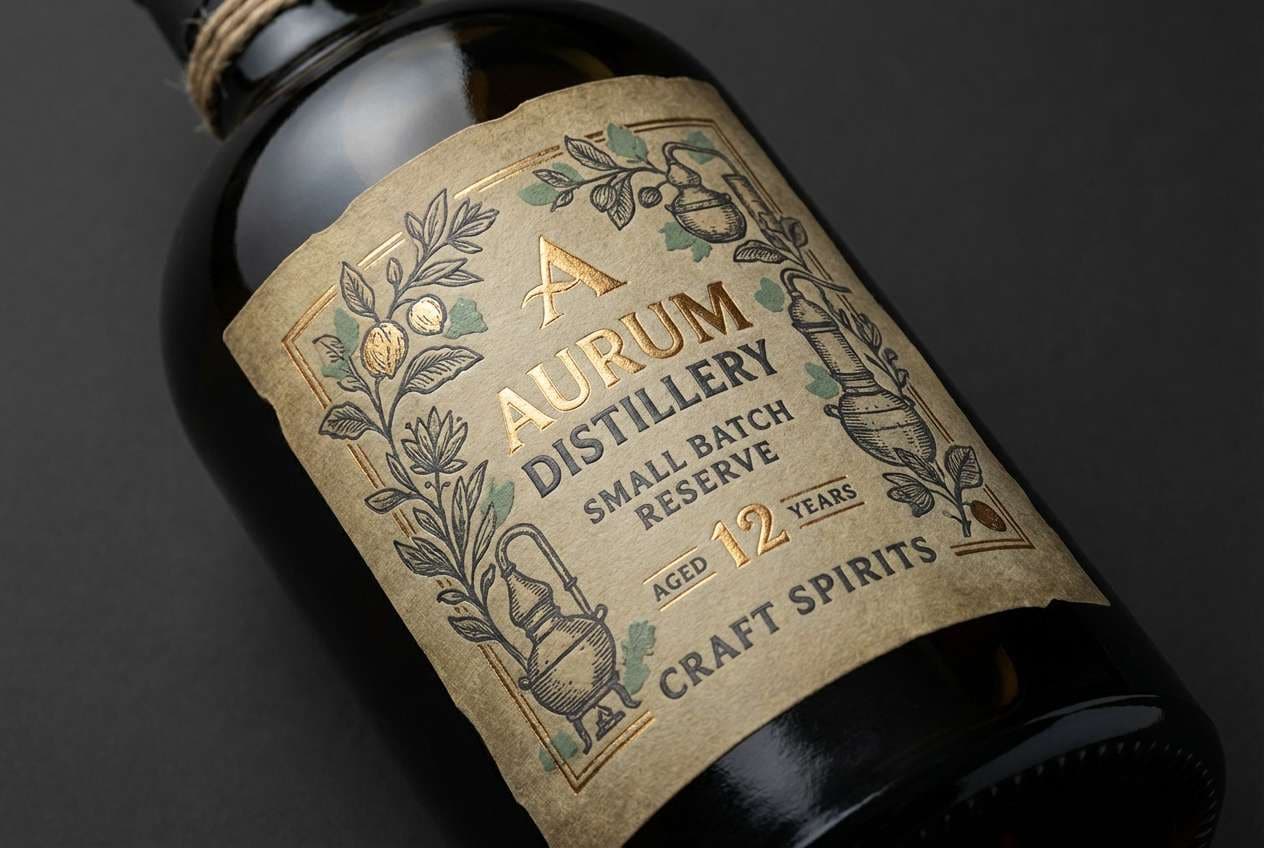 premium spirits label mockup