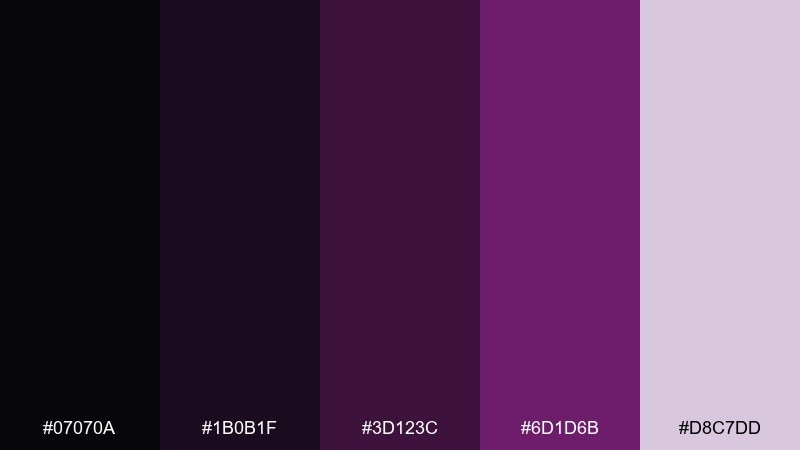 gothic plum ink color palette with hex codes