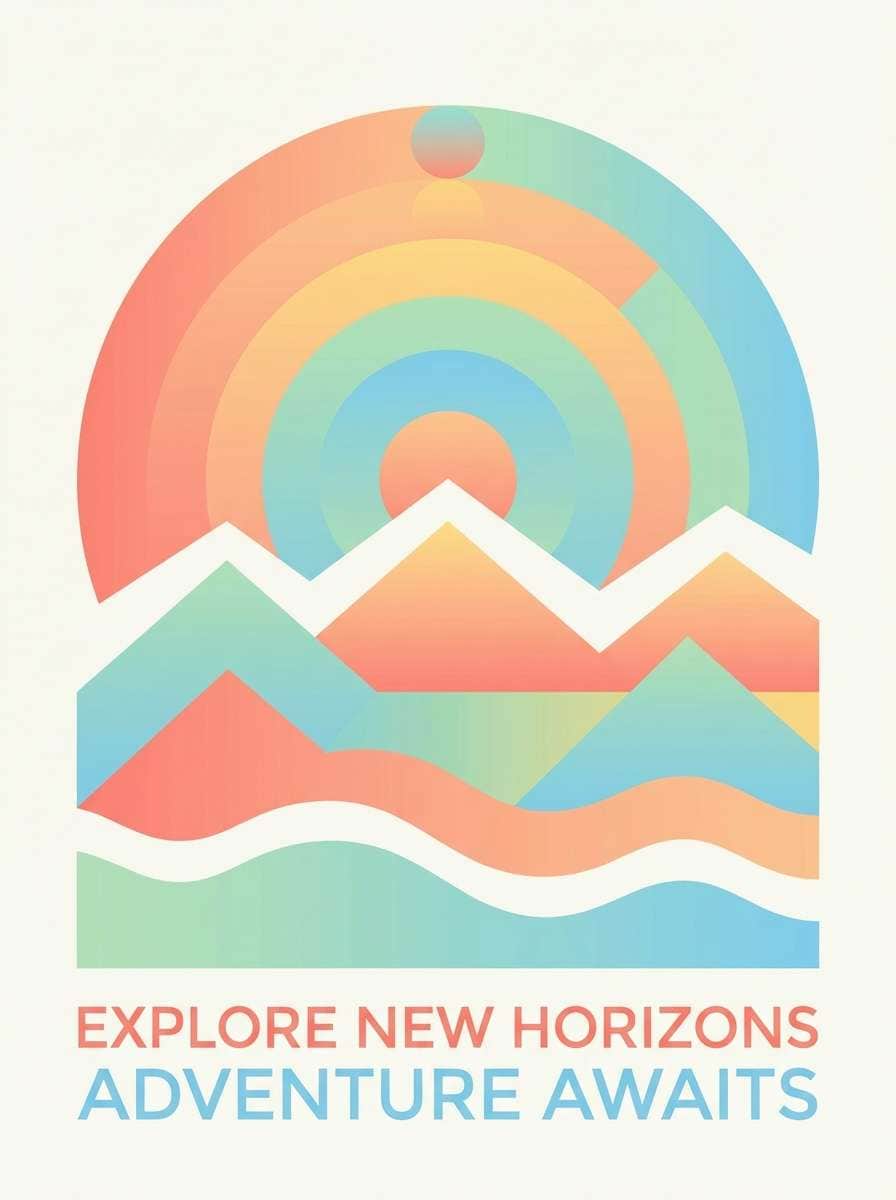 sunset travel poster design