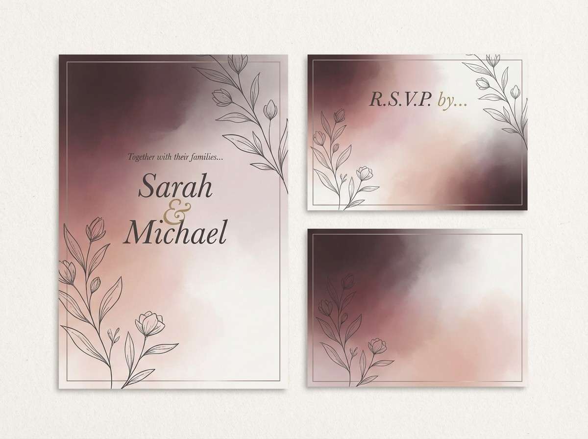 wedding invitation card set