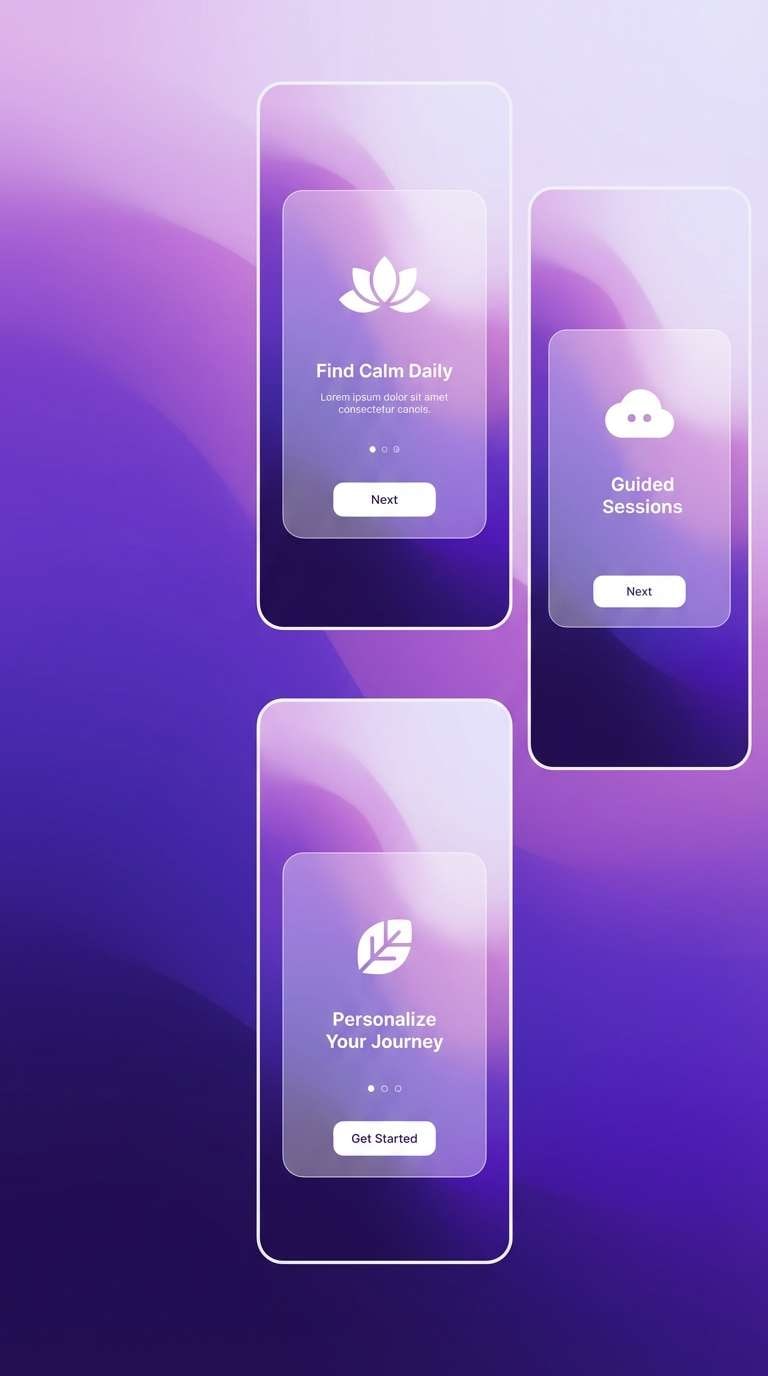 meditation onboarding ui screens