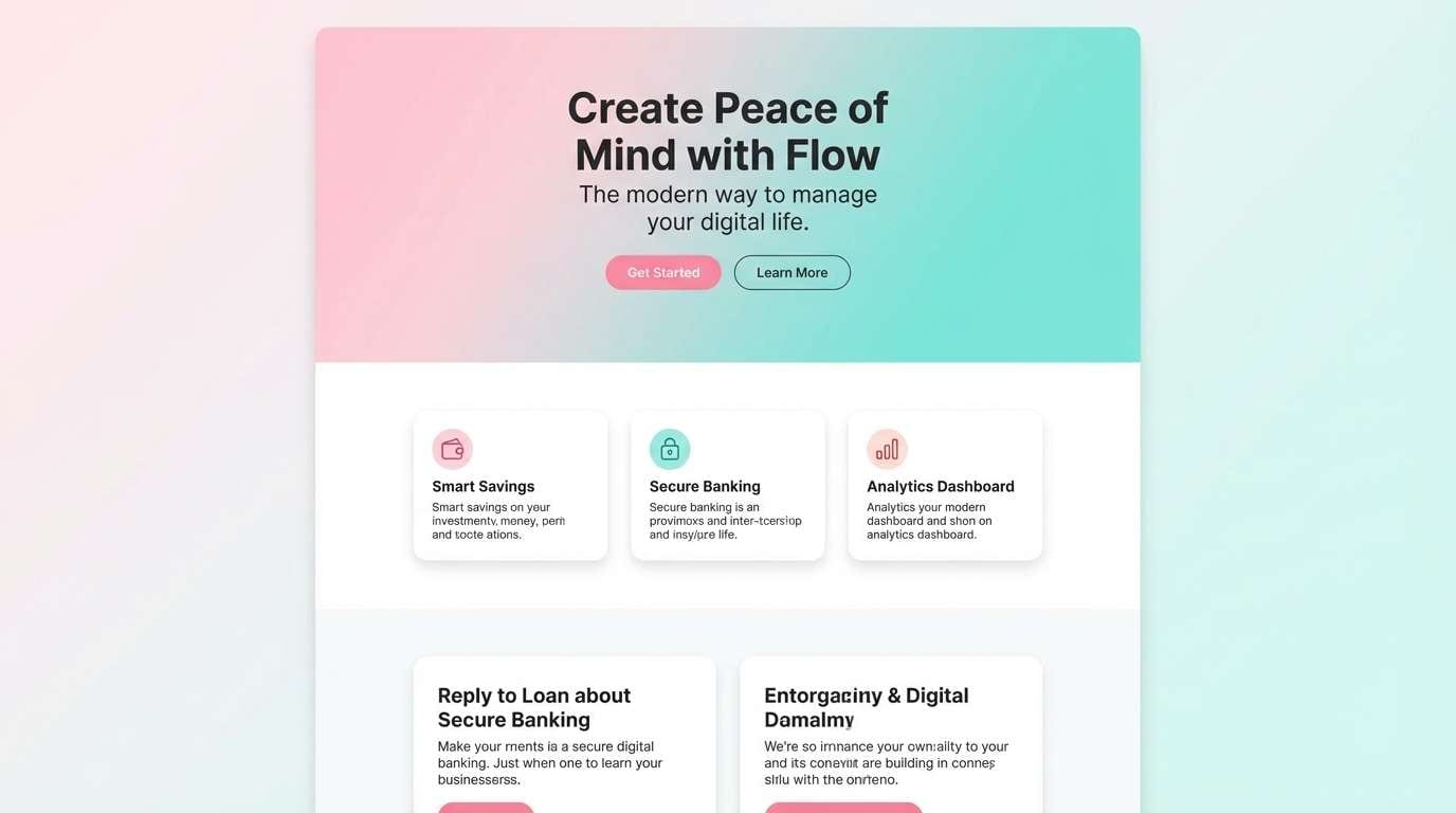 gradient landing page