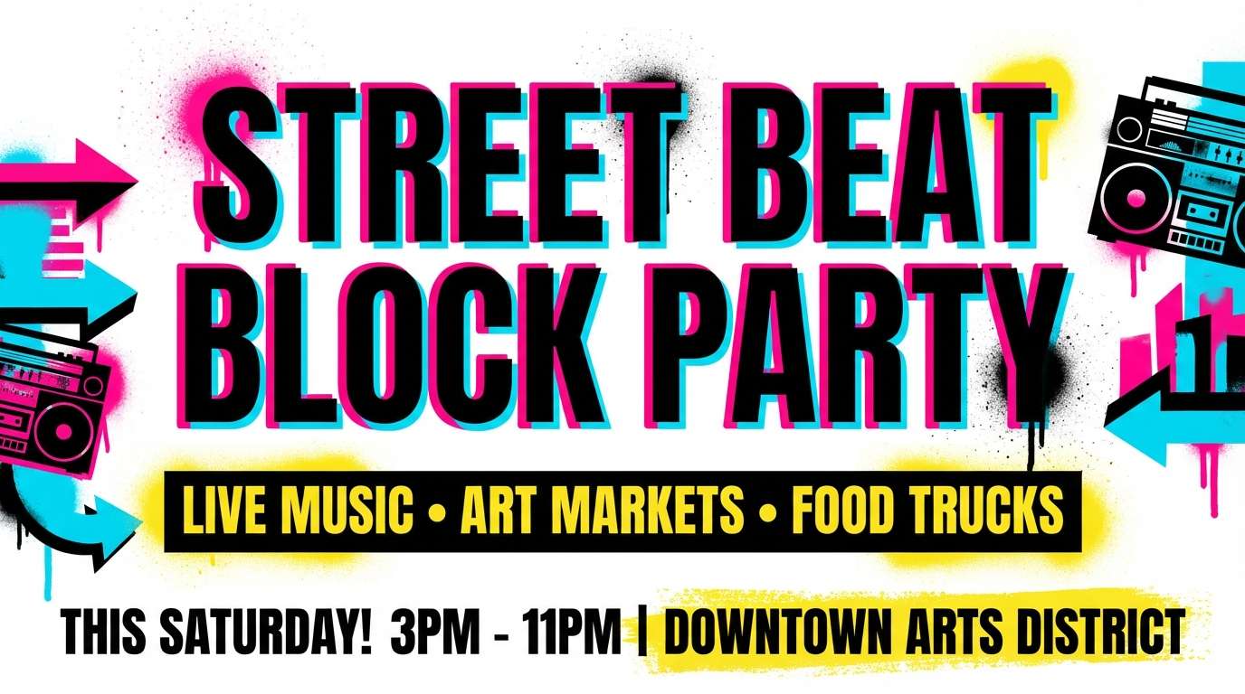 street poster with bold headline