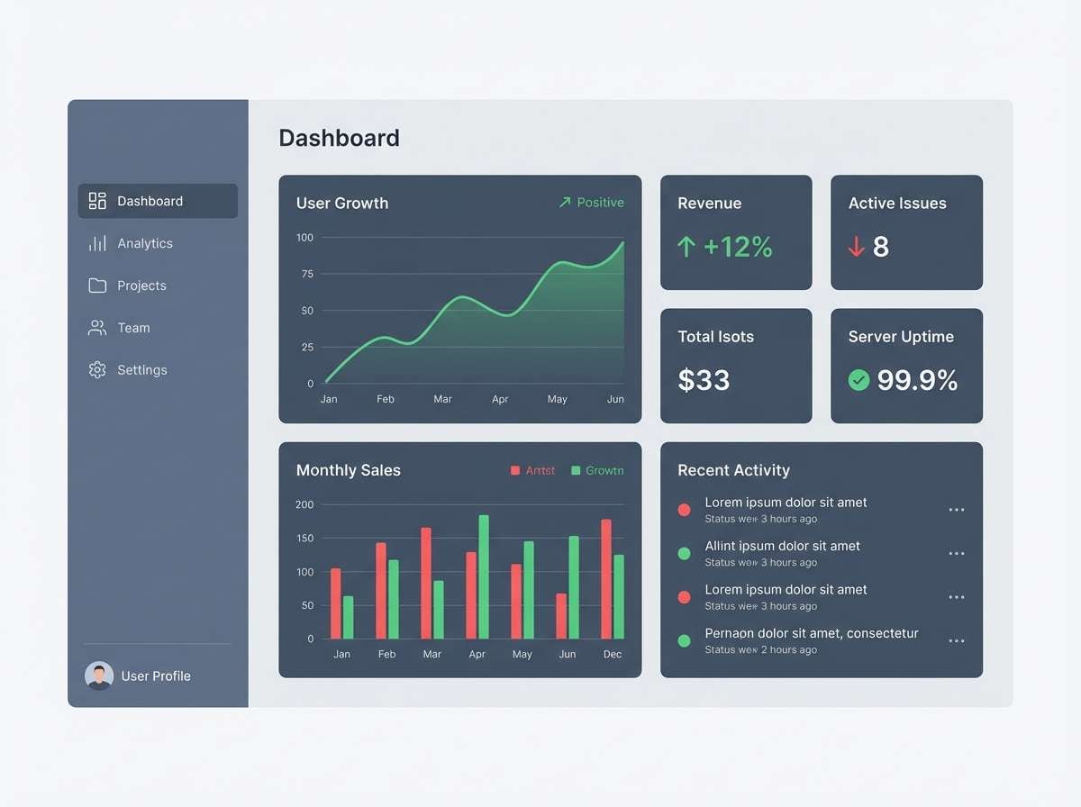 dashboard ui with neutral pop