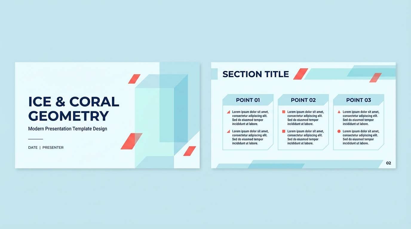 slide template with cool blues