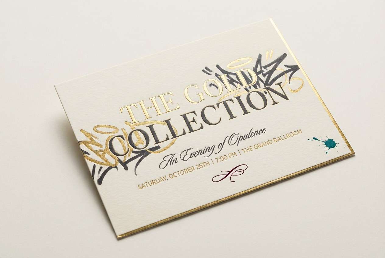 vip invite with gold accents