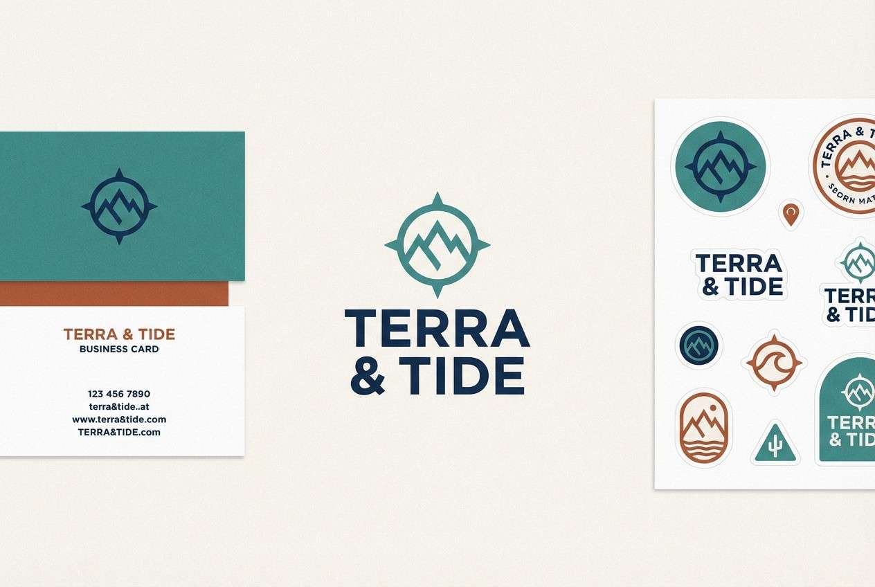 brand board with teal rust