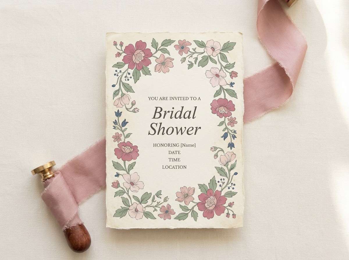 chintz bridal invitation