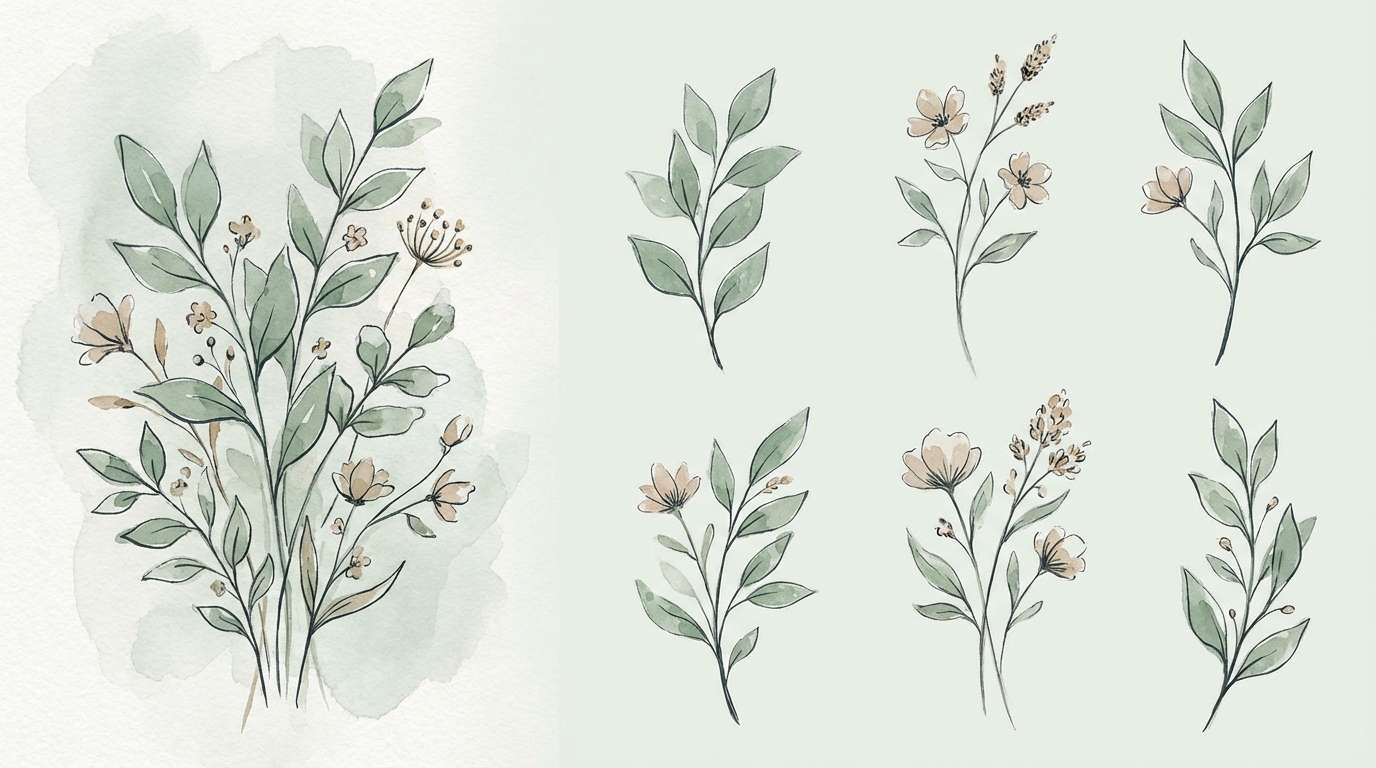 sage botanical prints