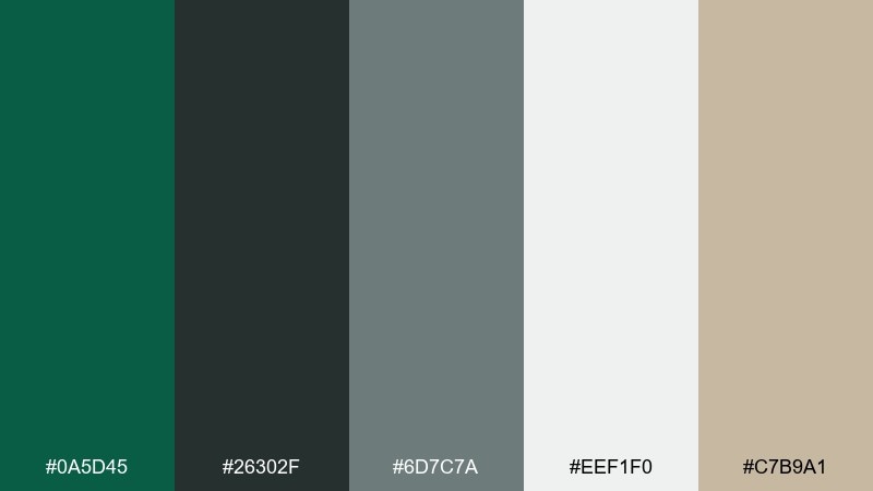 granite and fern ui phthalo green color palette with hex codes