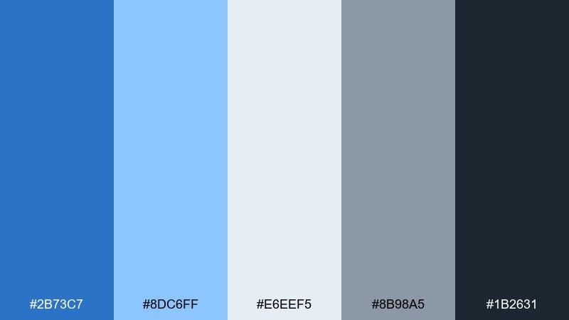 granite coast cerulean blue color palette with hex codes