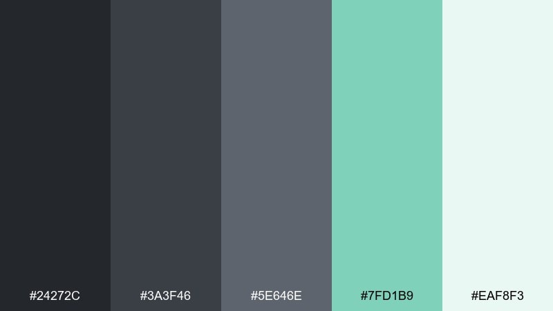 granite mint studio dark gray color palette with hex codes
