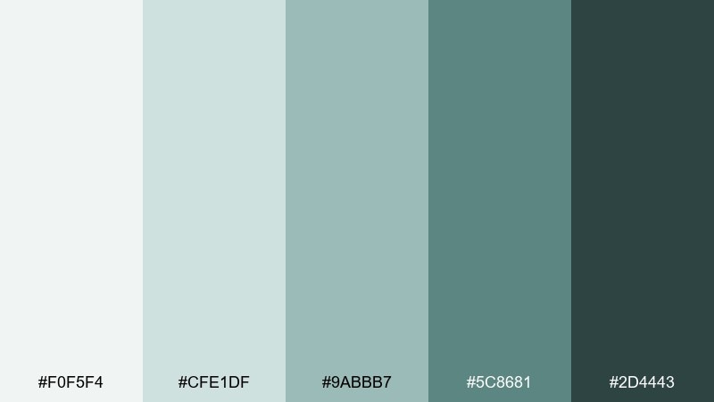 granite seafoam color palette with hex codes