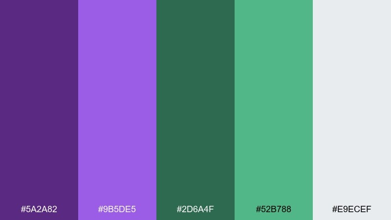 grape eucalyptus modern color palette with hex codes