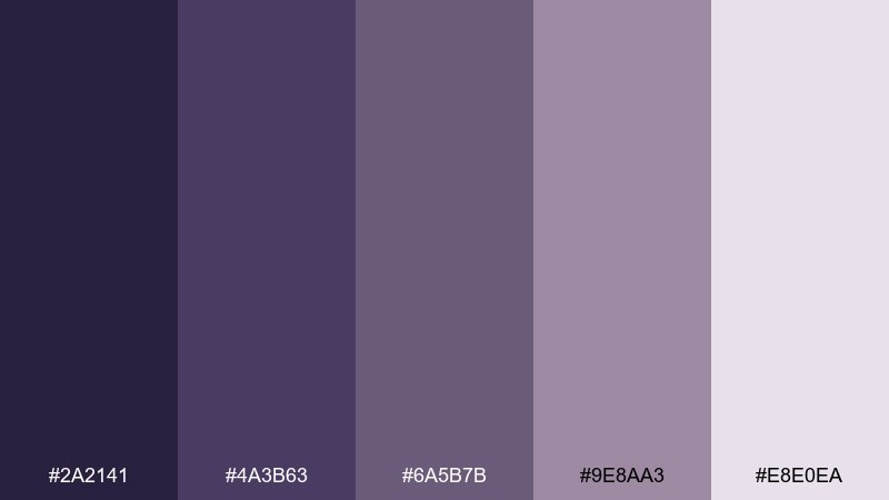grape smoke studio blue mauve color palette with hex codes